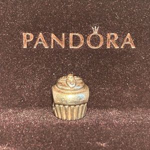 PANDORA Charm - Cupcake (SS with 14k gold)